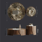 Stylish Stone Density Board Coffee Table - Modern Round Design for Your Living Room fjd-4690