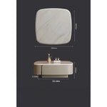Modern Square Coffee Table in Stone Density Board with Stainless Accents - Elegant Living Room Centerpiece fjd-4691