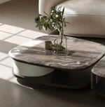 Elegant Marble Coffee Table Set | Modern Density Board & Stainless Steel Design | Stylish Living Room Centerpiece fjd-4694