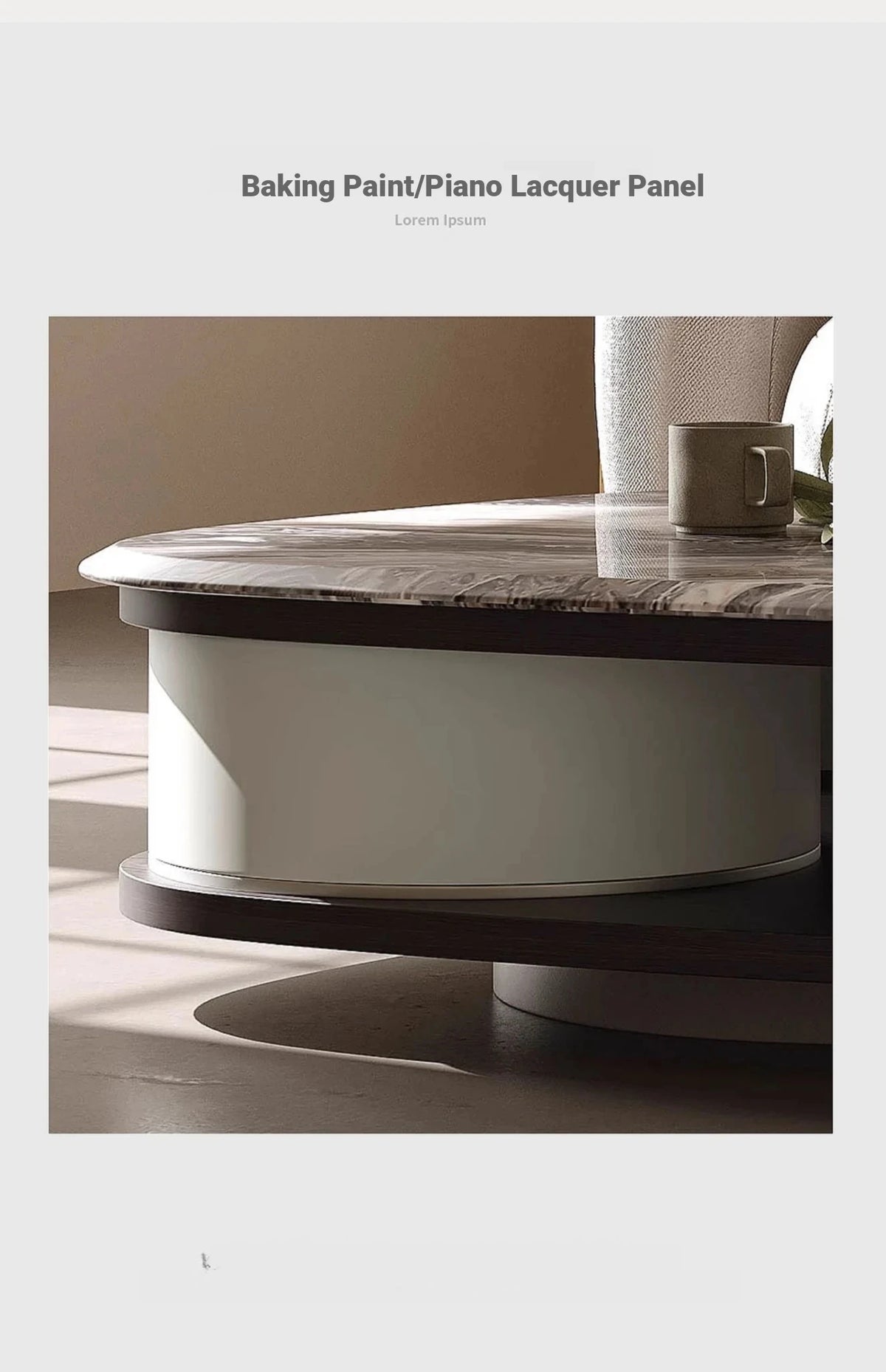 Elegant Marble Coffee Table Set | Modern Density Board & Stainless Steel Design | Stylish Living Room Centerpiece fjd-4694