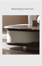 Elegant Marble Coffee Table Set | Modern Density Board & Stainless Steel Design | Stylish Living Room Centerpiece fjd-4694
