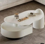 Sleek Modern Sintered Stone Pine Coffee Table with Unique Design and Storage Solutions for Contemporary Living Spaces fjd-4695