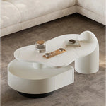 Sleek Modern Sintered Stone Pine Coffee Table with Unique Design and Storage Solutions for Contemporary Living Spaces fjd-4695