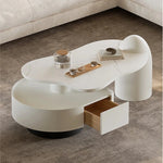 Sleek Modern Sintered Stone Pine Coffee Table with Unique Design and Storage Solutions for Contemporary Living Spaces fjd-4695