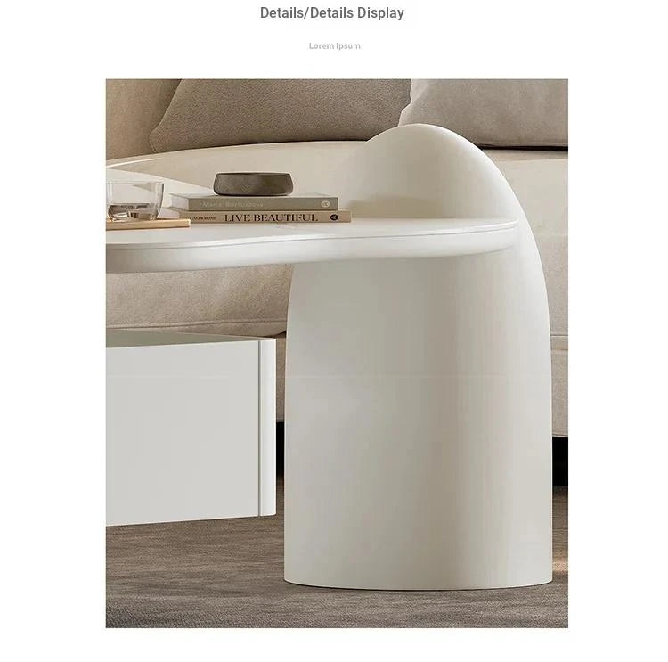 Sleek Modern Sintered Stone Pine Coffee Table with Unique Design and Storage Solutions for Contemporary Living Spaces fjd-4695