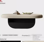 Modern Density Board Coffee Table with Solid Wood Base - Stylish Minimalist Design for Living Room fjd-4696