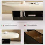 Modern Density Board Coffee Table with Solid Wood Base - Stylish Minimalist Design for Living Room fjd-4696