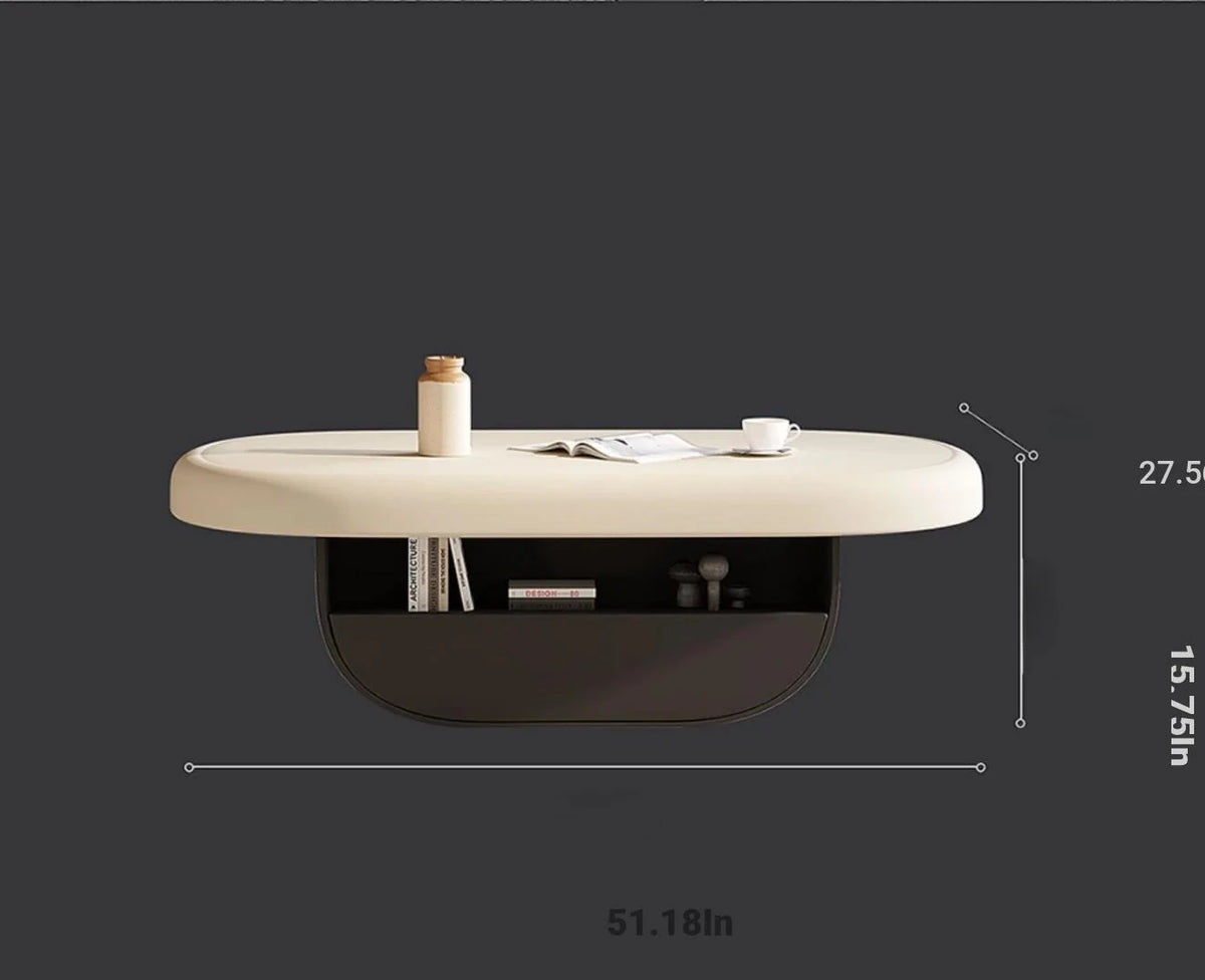 Modern Density Board Coffee Table with Solid Wood Base - Stylish Minimalist Design for Living Room fjd-4696