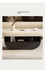 Modern Density Board Coffee Table with Solid Wood Base - Stylish Minimalist Design for Living Room fjd-4696