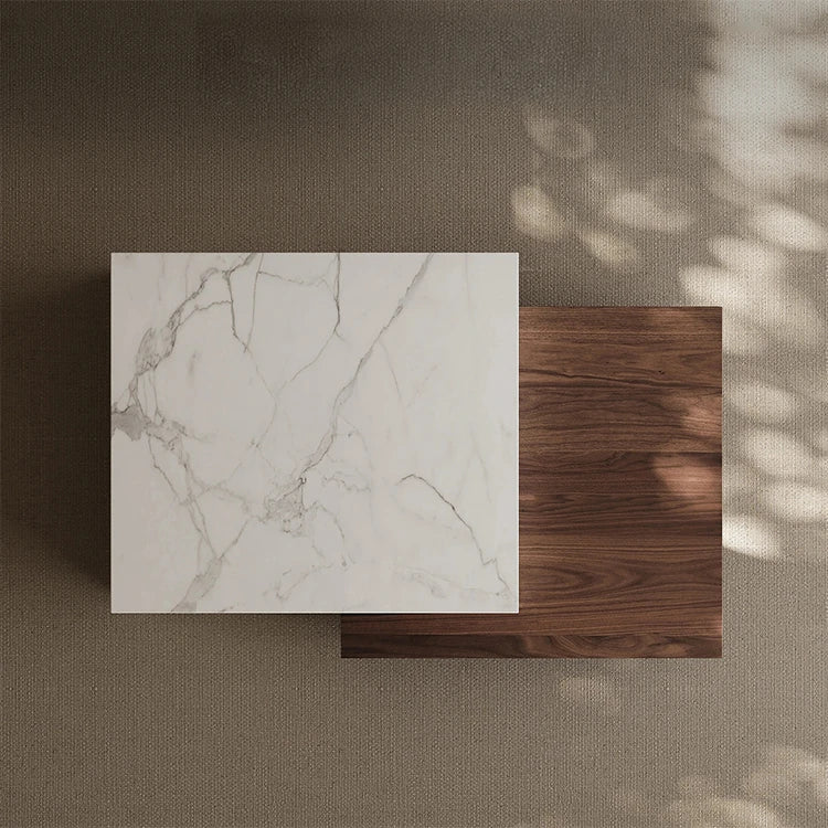 Modern Elegant Coffee Table with Sintered Stone and Pine Density Board - Stylish Centerpiece for Living Room Decor fjd-4698