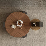 Stylish Ash Wood Coffee Table with Tempered Glass Top – Modern Centerpiece for Living Room fjd-4699