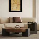 Stylish Ash Wood Coffee Table with Tempered Glass Top – Modern Centerpiece for Living Room fjd-4699