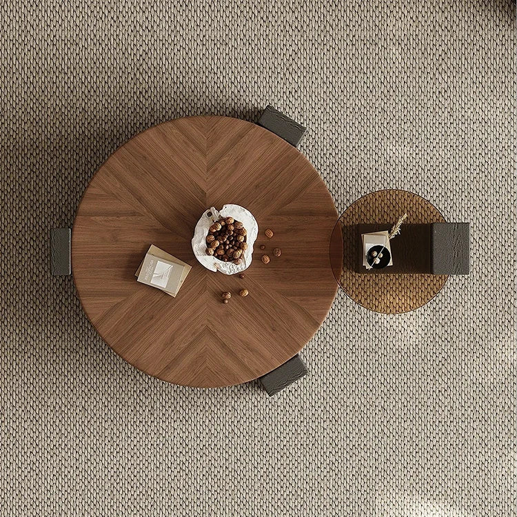 Stylish Ash Wood Coffee Table with Tempered Glass Top – Modern Centerpiece for Living Room fjd-4699
