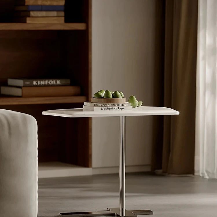 Sleek Marble Stainless Coffee Table – Modern Minimalism for Your Living Space fjd-4702