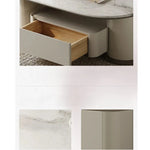 Stylish Stone Density Board Coffee Table with Storage - Modern Oval Design for Living Room fjd-4705
