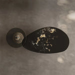 Elegant Stone and Tempered Glass Coffee Table – Modern Living Room Centerpiece fjd-4706
