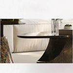 Elegant Stone and Tempered Glass Coffee Table – Modern Living Room Centerpiece fjd-4706