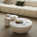 Modern Minimalist Coffee Table with GFRP Base and Tempered Glass Top – Stylish Living Room Furniture fjd-4709