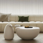 Modern Minimalist Coffee Table with GFRP Base and Tempered Glass Top – Stylish Living Room Furniture fjd-4709
