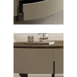 Modern Oval Coffee Table with Marble Pine Top and Storage - Stylish Living Room Furniture fjd-4710