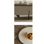 Modern Oval Coffee Table with Marble Pine Top and Storage - Stylish Living Room Furniture fjd-4710