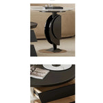 Stylish Marble and Pine Coffee Table with Sleek Stainless Accents - Modern Living Room Centerpiece fjd-4713
