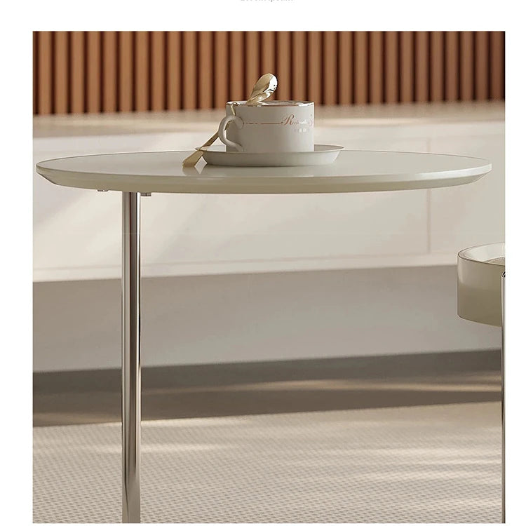 Stylish Modern Coffee Table Set with Synthetic Leather and Stone Accent - Versatile Living Room Furniture fjd-4715