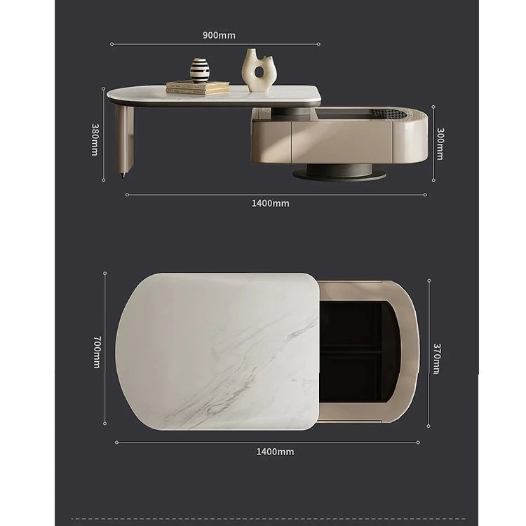 Modern Stone & Tempered Glass Coffee Table with Pine Density Board - Stylish Living Room Centerpiece fjd-4717