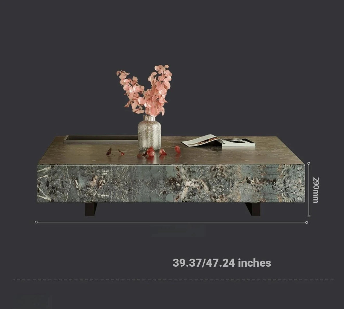 Elegant Sintered Stone Stainless Coffee Table - Modern Minimalist Design for Stylish Living Rooms fjd-4718