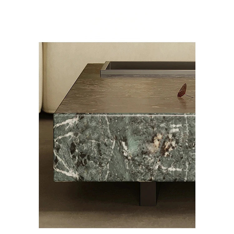 Elegant Sintered Stone Stainless Coffee Table - Modern Minimalist Design for Stylish Living Rooms fjd-4718