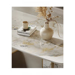 Sleek Sintered Stone Coffee Table with Stylish Stainless Glass Base – Modern Living Room Centerpiece fjd-4719