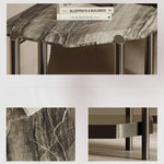 Stylish Marble and Stainless Steel Coffee Table – Modern Accents for Your Living Room fjd-4723