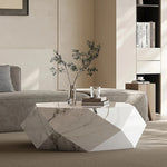 Elegant Modern Sintered Stone Coffee Table - Geometric Design for Chic Living Rooms fjd-4724