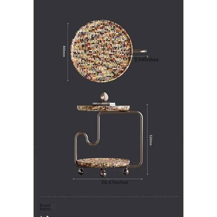 Stylish Modern Coffee Table with Unique Design - Durable Density Board and Stainless Steel Construction, Rolling Wheels for Easy Mobility fjd-4726