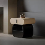 Sleek Modern Bedside Cupboard – Stylish Solid Wood & Density Board Design for Elegant Bedrooms fjd-4731