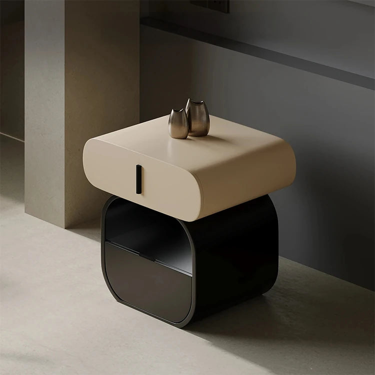 Sleek Modern Bedside Cupboard – Stylish Solid Wood & Density Board Design for Elegant Bedrooms fjd-4731