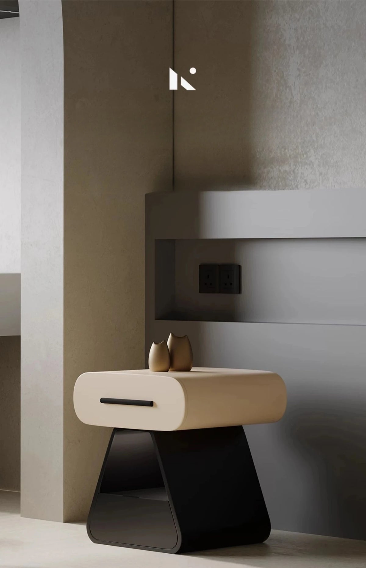 Modern Bedside Cupboard with Stylish Design - Solid Wood and Density Board Finish, Perfect for Any Bedroom Decor fjd-4732