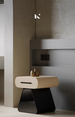 Modern Bedside Cupboard with Stylish Design - Solid Wood and Density Board Finish, Perfect for Any Bedroom Decor fjd-4732