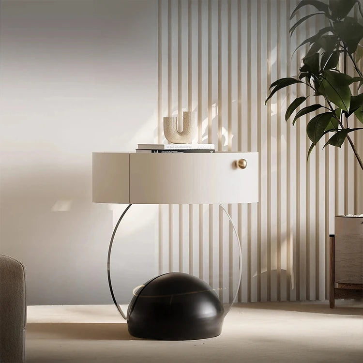 Elegant Modern Bedside Cupboard with Sleek Acrylic Base - Stylish Storage Solution for Your Bedroom fjd-4735