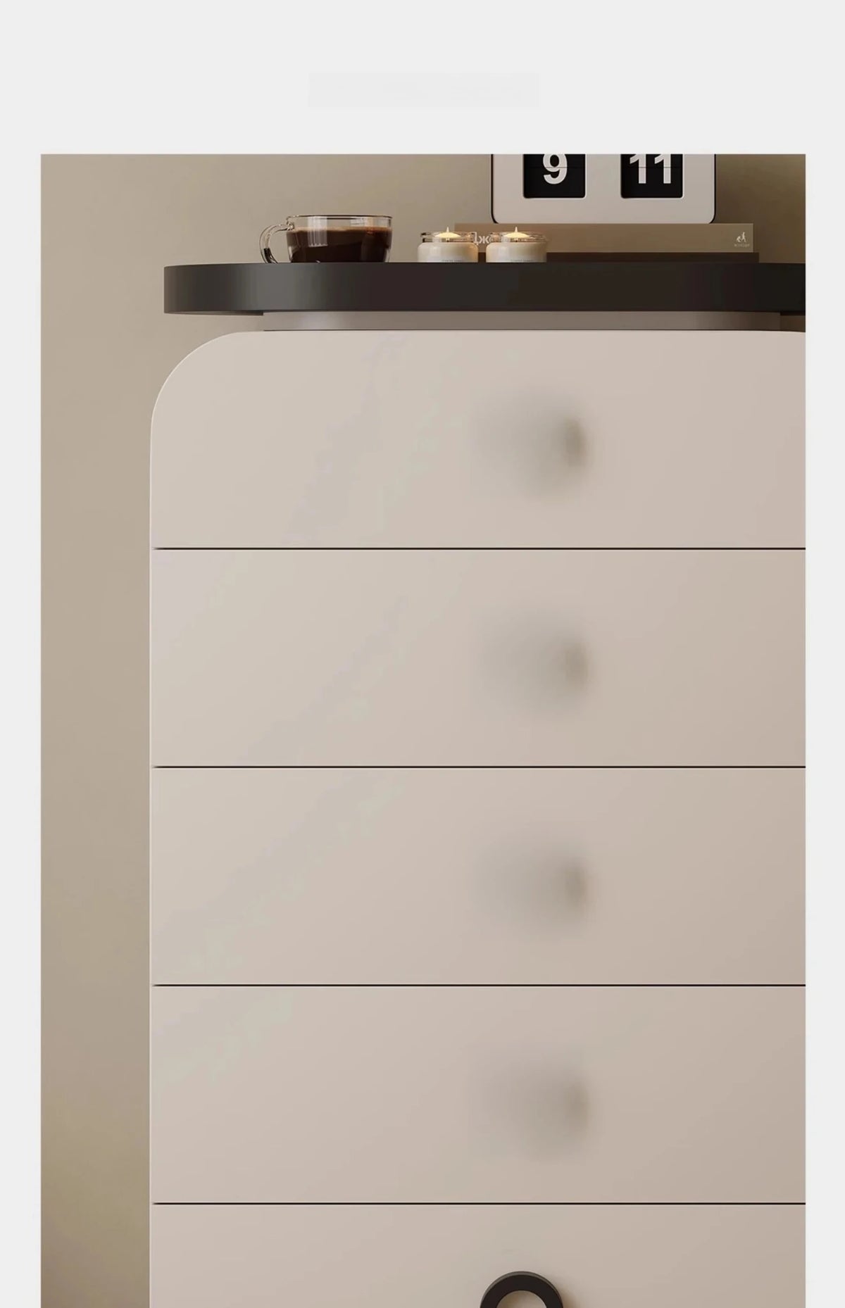 Stylish Pine Cabinet with 5 Drawers - Modern Storage Solution for Your Home fjd-4739