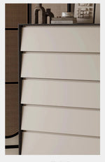Stylish Pine Stainless Density Board Cabinet with 5 Drawers - Modern Storage Solution for Your Home fjd-4740