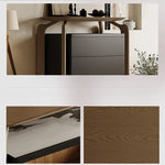Stylish Sintered Stone and Pine Walnut Cabinet for Modern Interiors - Space-Saving Design with Ample Storage fjd-4741