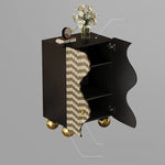 Elegant Modern Cabinet with Density Board and Stainless Steel Accents - Stylish Storage Solution fjd-4742