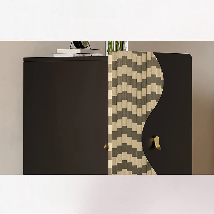 Elegant Modern Cabinet with Density Board and Stainless Steel Accents - Stylish Storage Solution fjd-4742