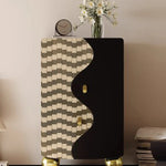 Elegant Modern Cabinet with Density Board and Stainless Steel Accents - Stylish Storage Solution fjd-4742