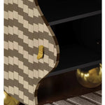 Elegant Modern Cabinet with Density Board and Stainless Steel Accents - Stylish Storage Solution fjd-4742