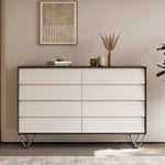 Stylish Density Board Cabinet with Stainless Pine Accents - Modern 6-Drawer Storage Solution for Home Décor fjd-4744