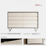 Stylish Density Board Cabinet with Stainless Pine Accents - Modern 6-Drawer Storage Solution for Home Décor fjd-4744