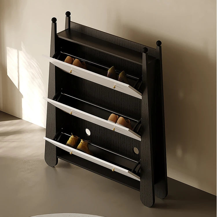 Stylish Ash Wood Density Board Cabinet with Modern Design and Gold Accents - Perfect for Any Room! fjd-4746