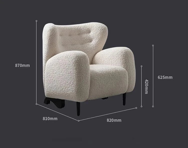 Cozy Faux Lambswool Armchair with Stainless Steel Legs - Stylish Accent Chair for Modern Living Rooms fjd-4747
